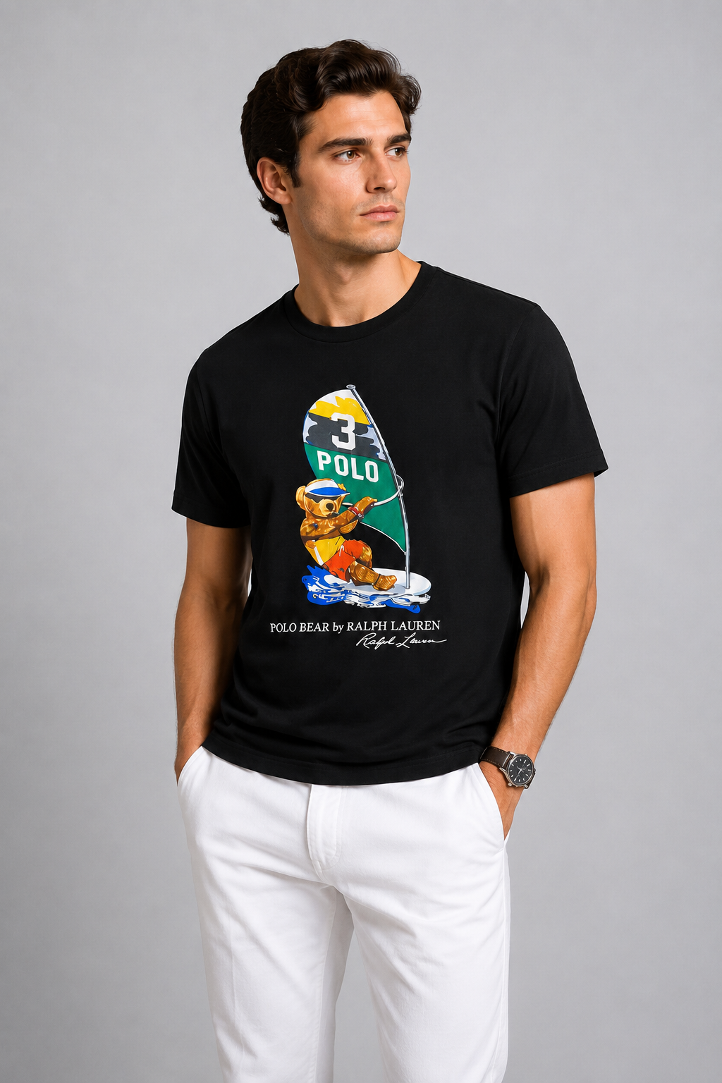Polo Bear Tees | Black / Windsurfing