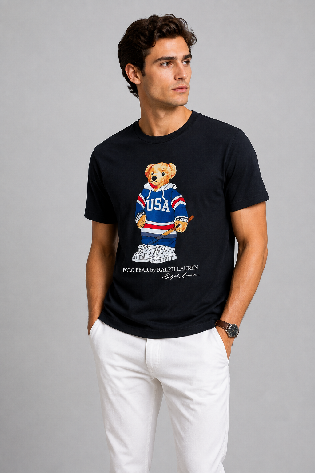 Polo Bear Tees | Black / Hockey