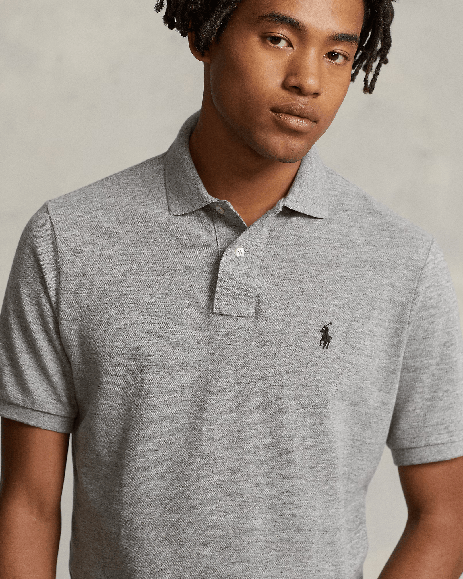 Mesh Polo Shirt | Grey